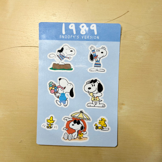 1989 Snoopy Sticker Sheet
