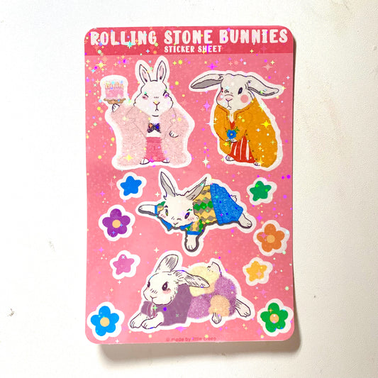 Rolling Stone Bunny Sticker Sheet